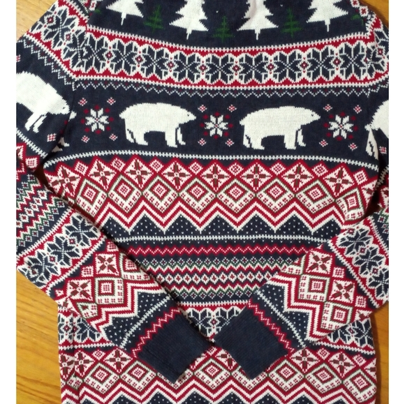 ASPEN 3/4 ZIP SWEATER REDGREEN BLUE PRINT HOLIDAY - Picture 11 of 14